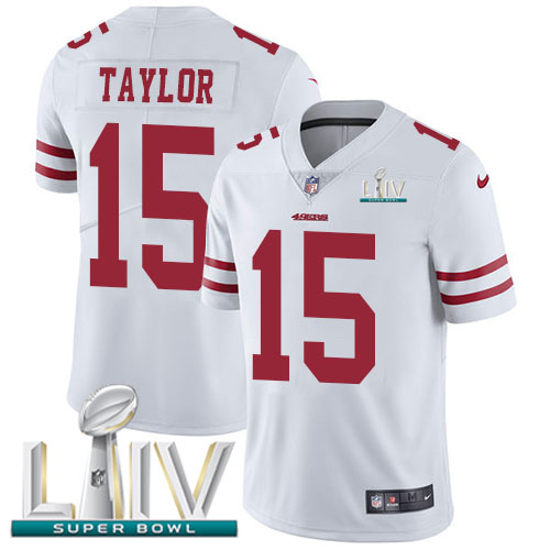 San Francisco 49ers Nike 15 Trent Taylor White Super Bowl LIV 2020 Men Stitched NFL Vapor Untouchable Limited Jersey